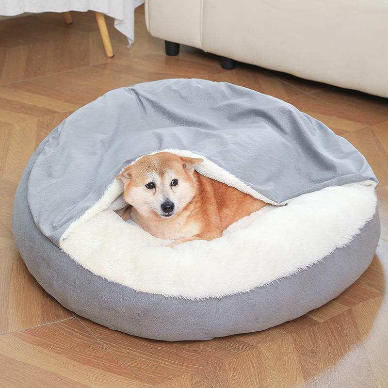 Soft Plush Two-in-One Pet Bed with Blanket