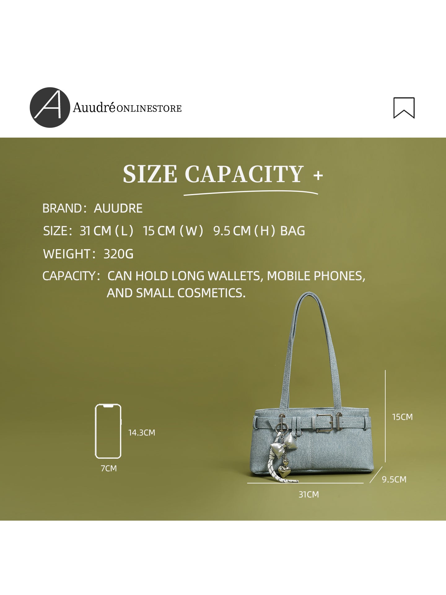 Soft PU Baguette Shoulder Bag with Pendant