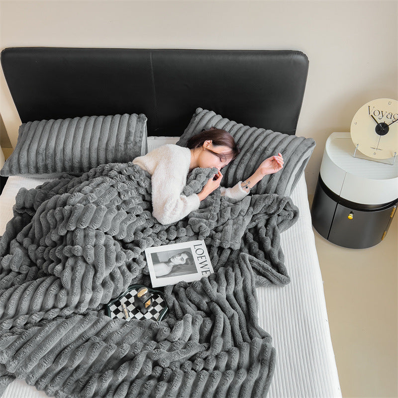 Soft Rabbit Fur Blanket