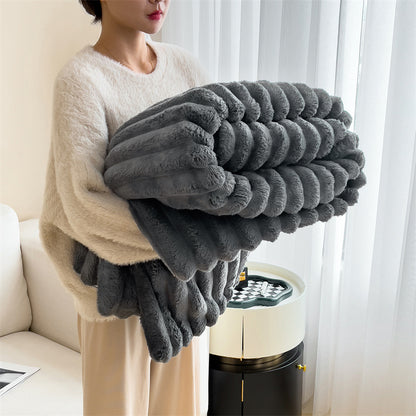 Soft Rabbit Plush Multifunctional Blanket