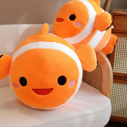 Soft Round Rolling Clown Fish Plush Doll
