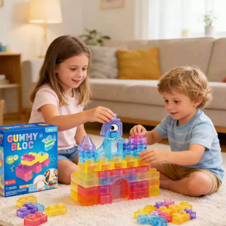 Soft Rubber Jelly Building Blocks Educational DIY Toy