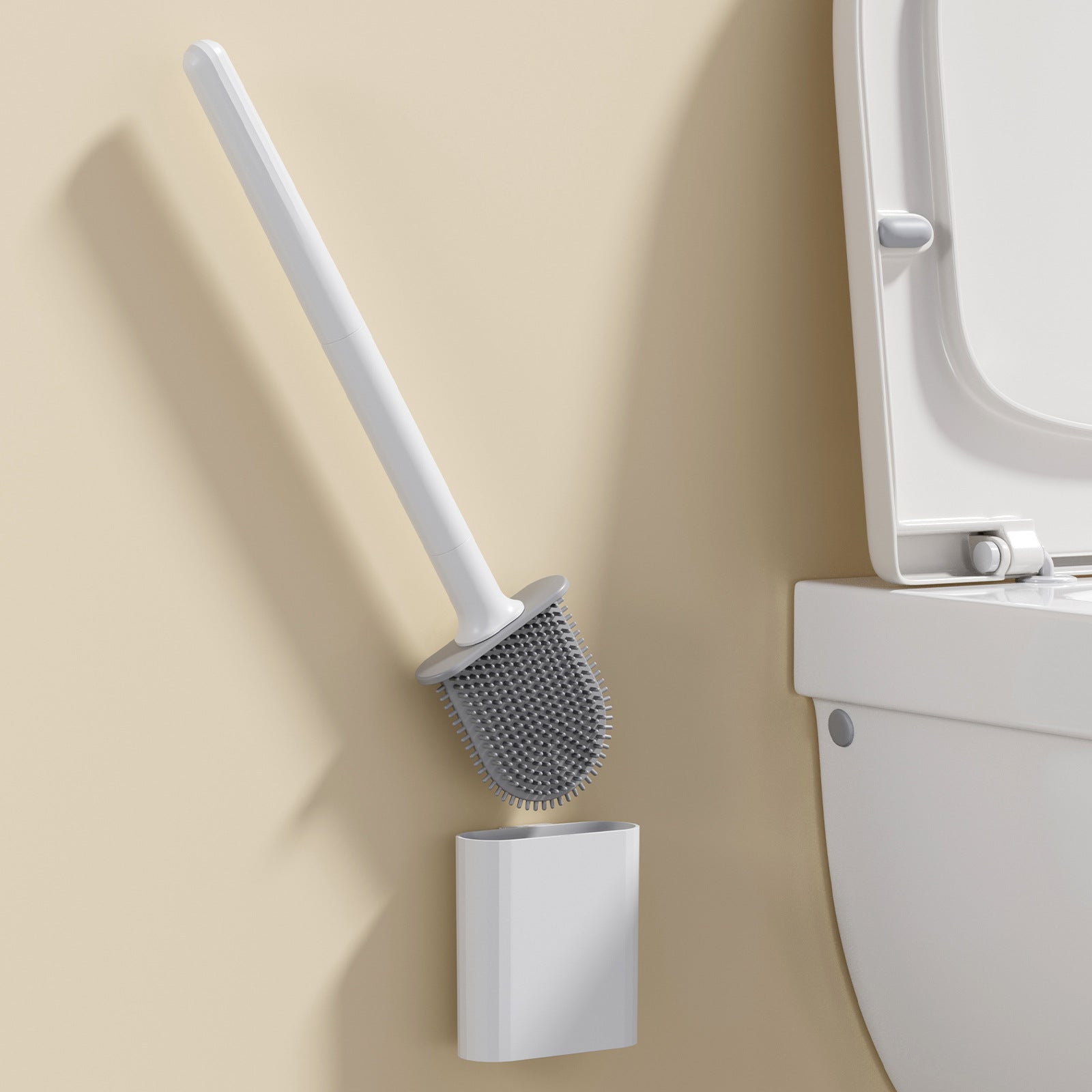 Soft rubber toilet brush