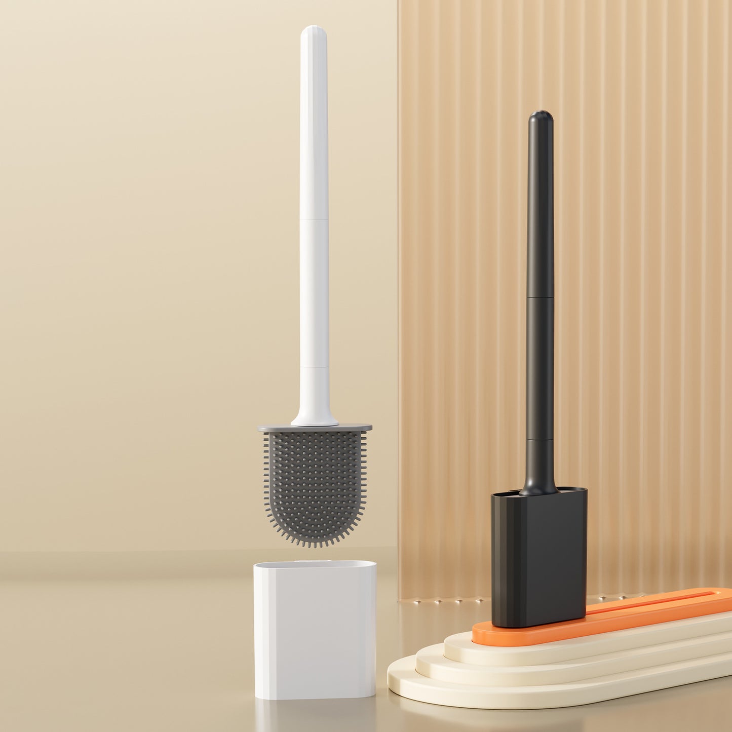 Soft rubber toilet brush