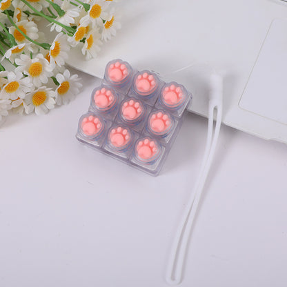Soft silicone cat paw keycap keychain