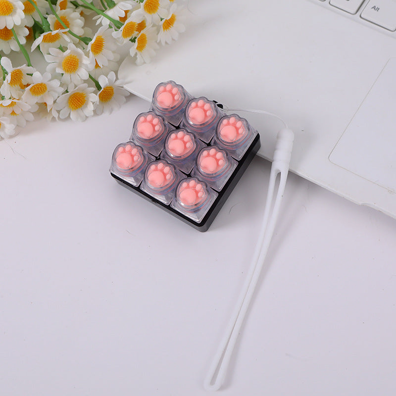 Soft silicone cat paw keycap keychain