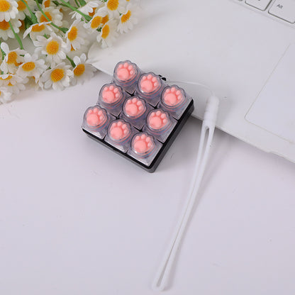 Soft silicone cat paw keycap keychain