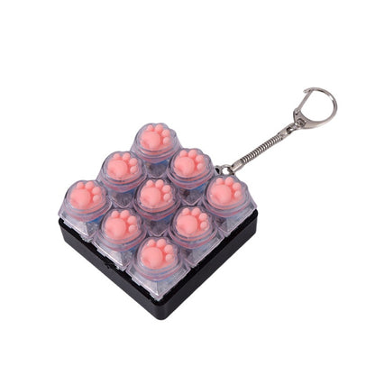 Soft silicone cat paw keycap keychain