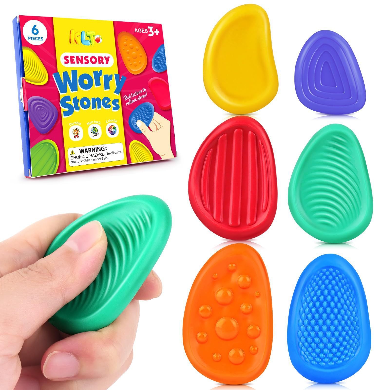 Soft Silicone Sensory Stones for Kids Stress Relief.