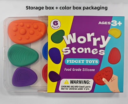 Soft Silicone Sensory Stones for Kids Stress Relief.