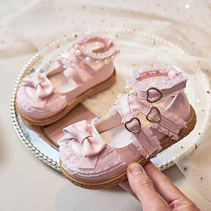 Soft-soled girls' leather shoes princess shoes