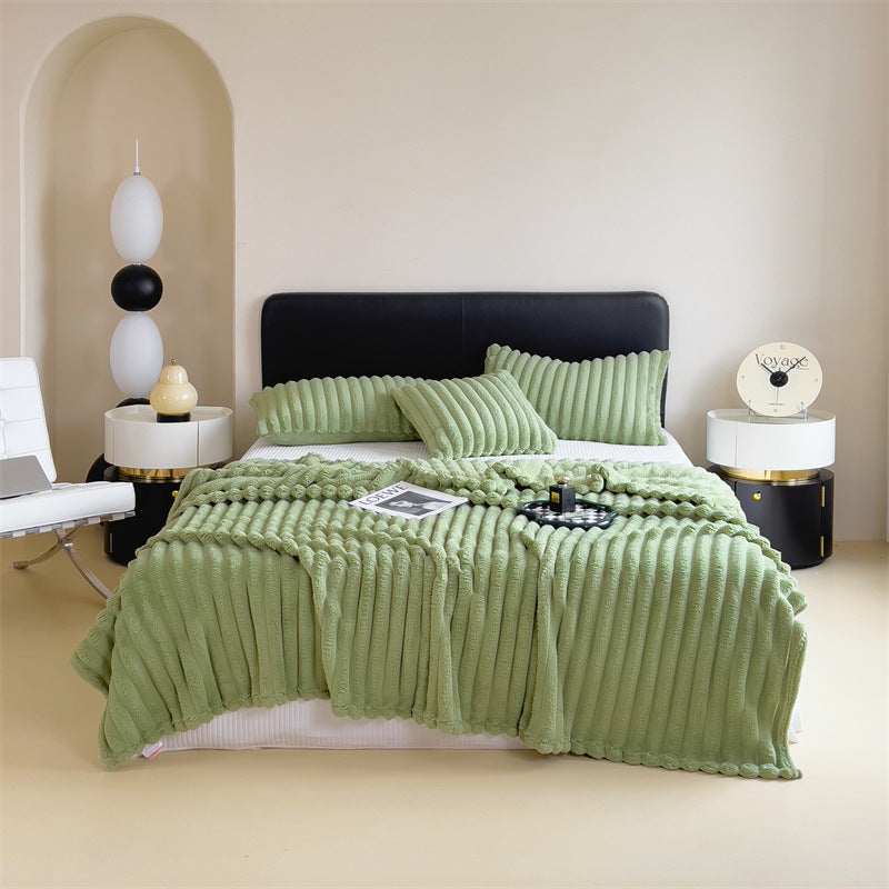 Soft Solid Color Flannel Plush Blanket