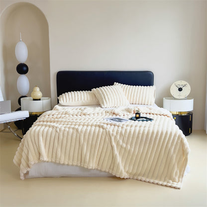 Soft Solid Color Flannel Plush Blanket