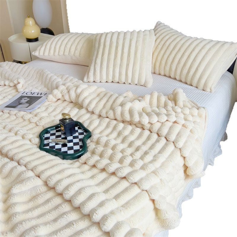 Soft Solid Color Flannel Plush Blanket
