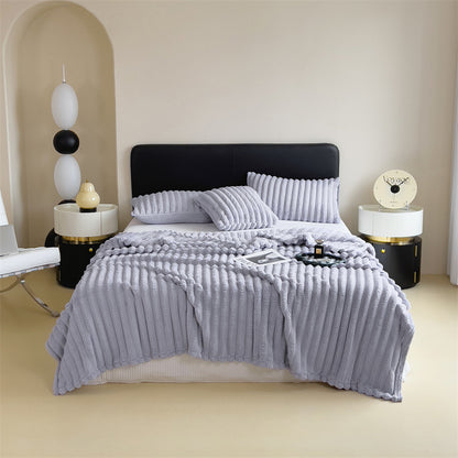 Soft Solid Color Flannel Plush Blanket