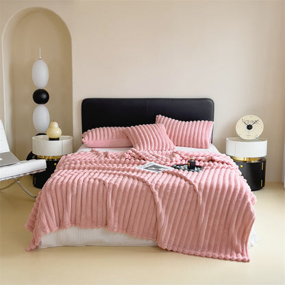 Soft Solid Color Flannel Plush Blanket