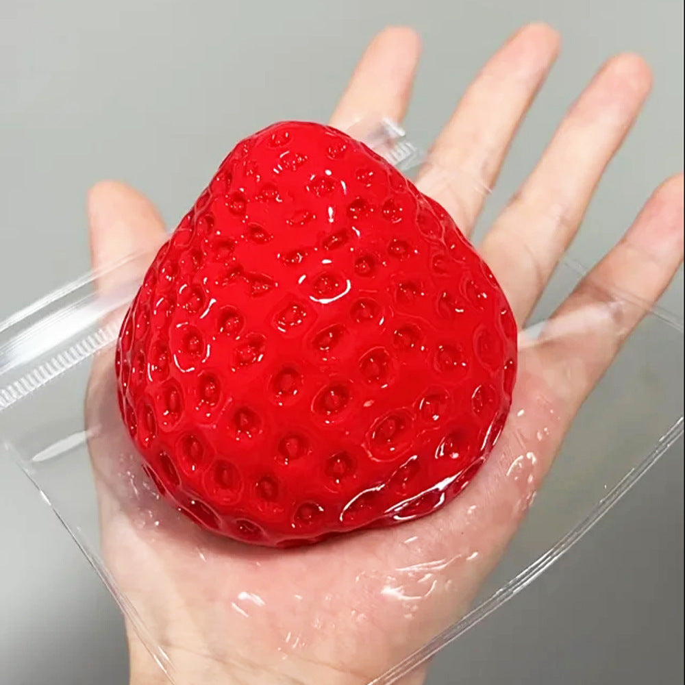 Soft Strawberry Squishy Toy for Stress Relief