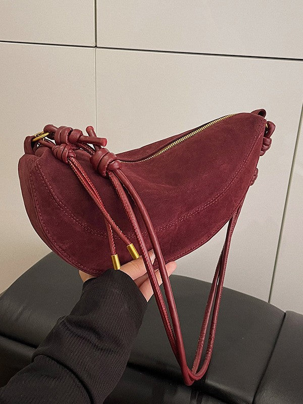 Soft Suede Messenger Crossbody Bag