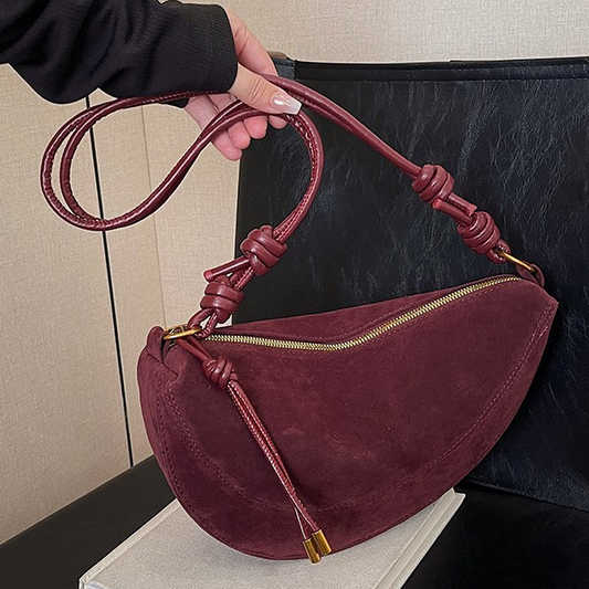 Soft Suede Messenger Crossbody Bag