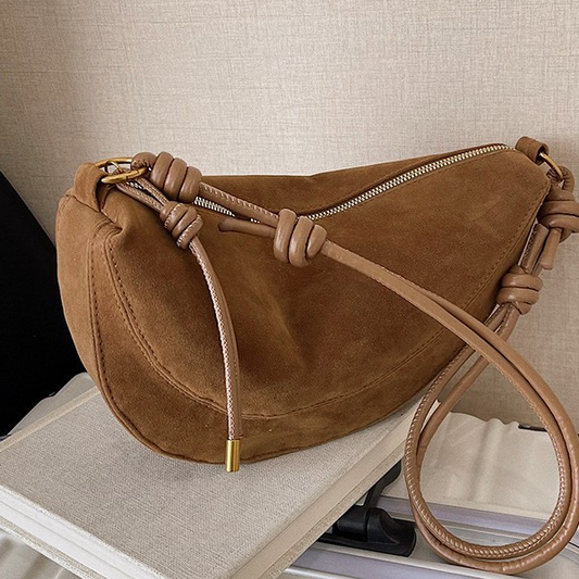 Soft Suede Messenger Crossbody Bag