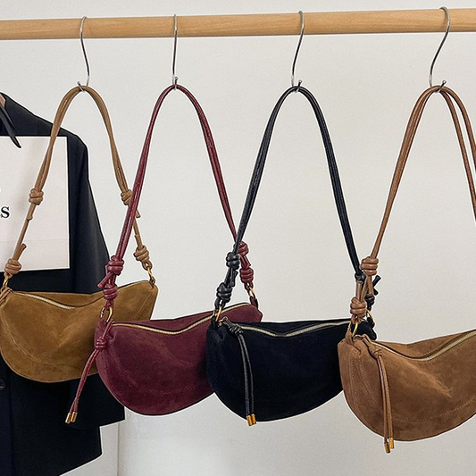 Soft Suede Messenger Crossbody Bag