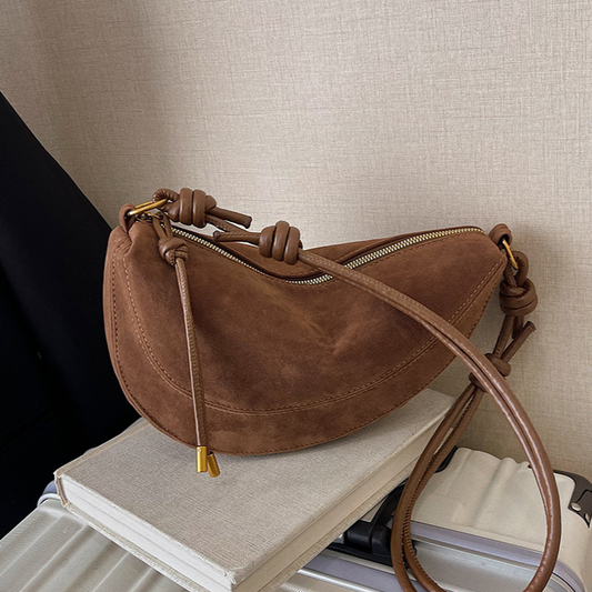 Soft Suede Messenger Crossbody Bag