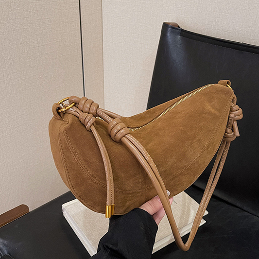Soft Suede Messenger Crossbody Bag