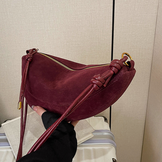 Soft Suede Messenger Crossbody Bag