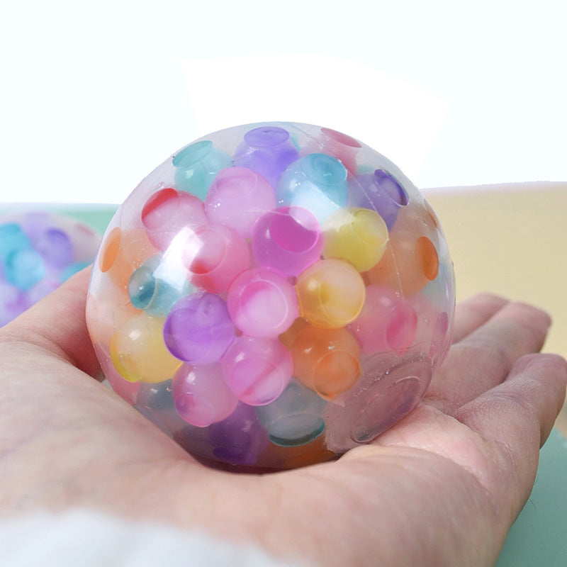 Soft TPR Decompression Squeeze Ball with Colored Beads
