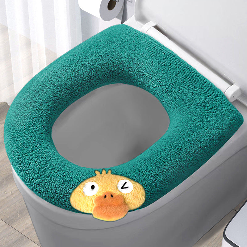 Soft Velvet Toilet Seat Cover with Handles
