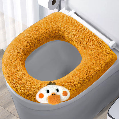 Soft Velvet Toilet Seat Cover with Handles