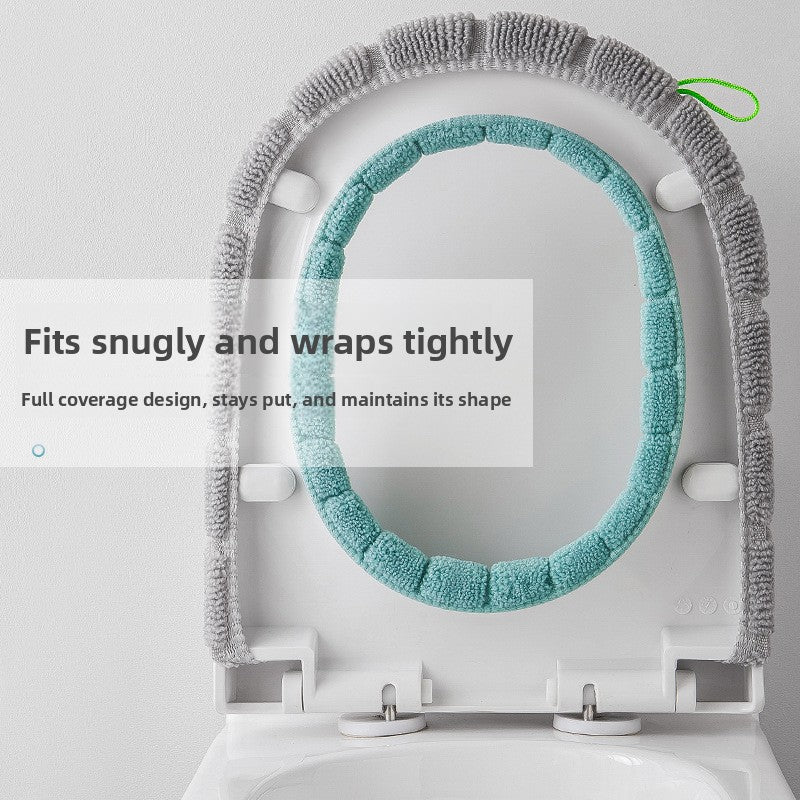 Soft Velvet Toilet Seat Cover with Handles