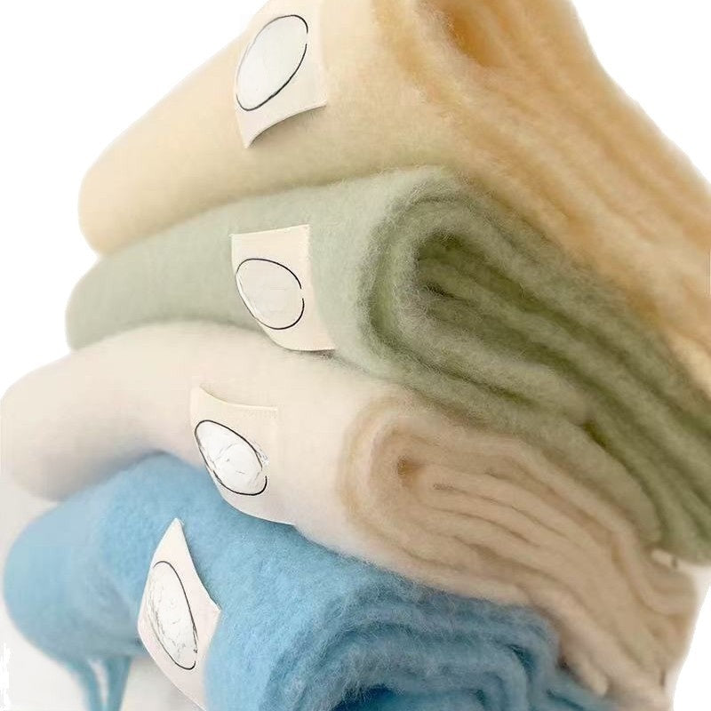 Soft Wool Blend Scarf with Tassel Detail