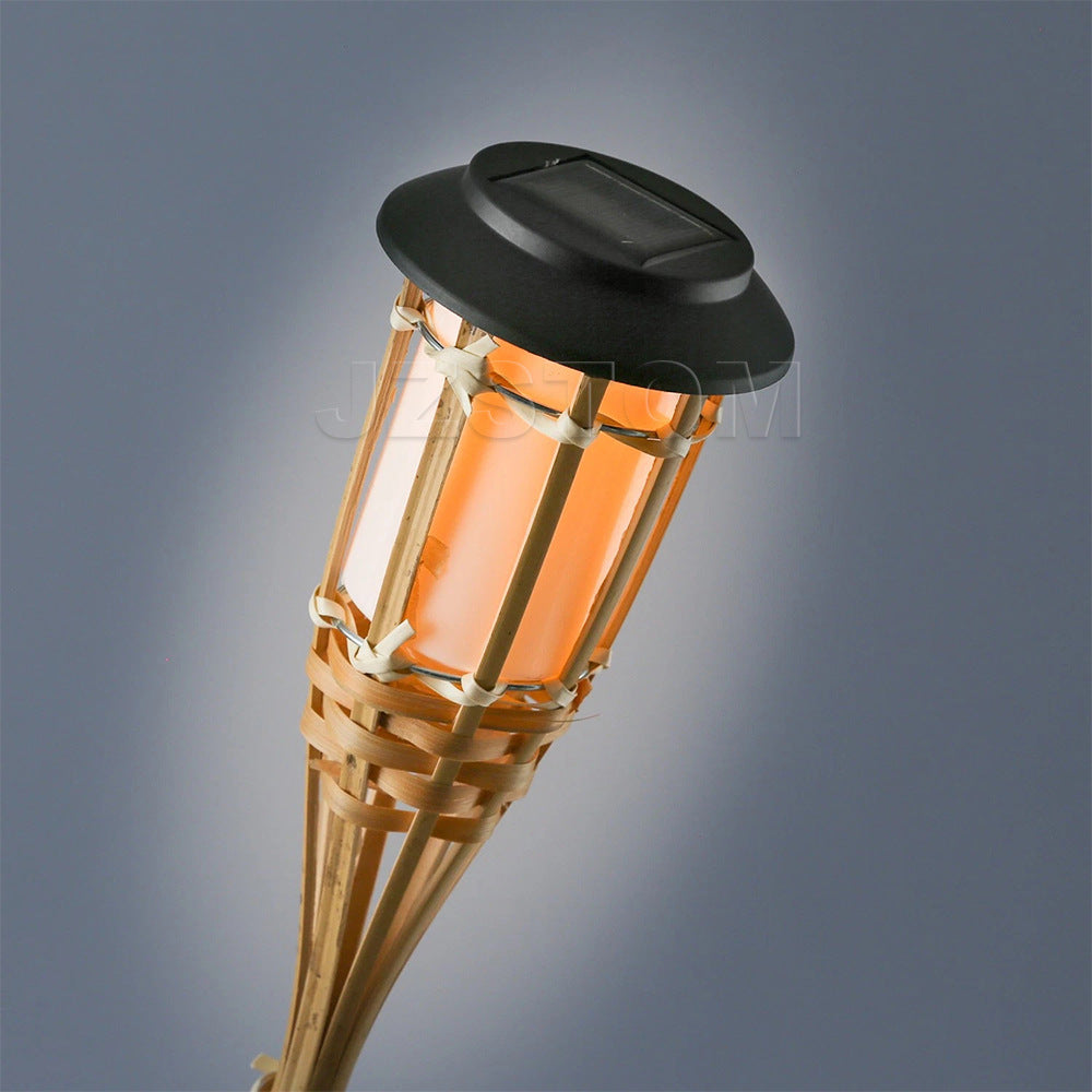 Solar Bamboo Torch Flame Garden Light