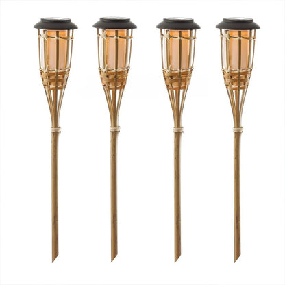 Solar Bamboo Torch Flame Garden Light