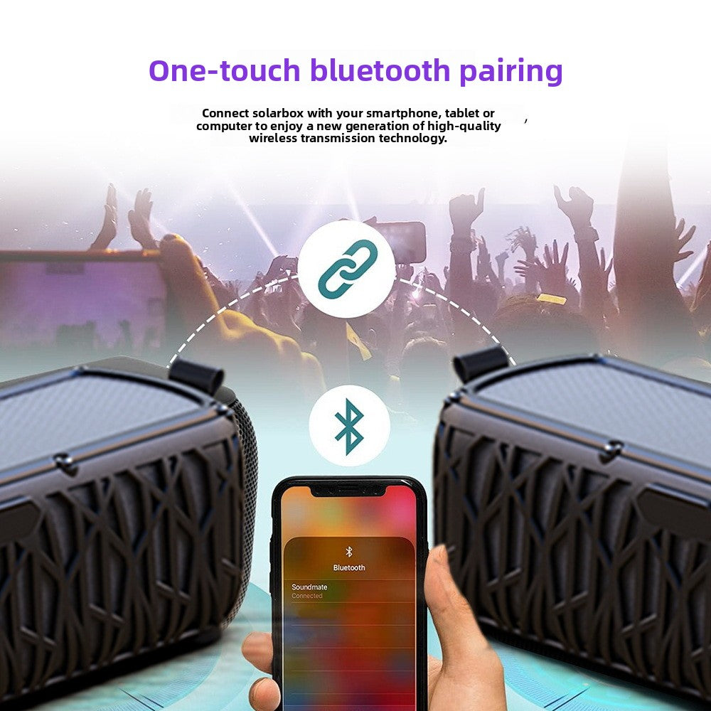 Solar Bluetooth Speaker with Light and Portable Design