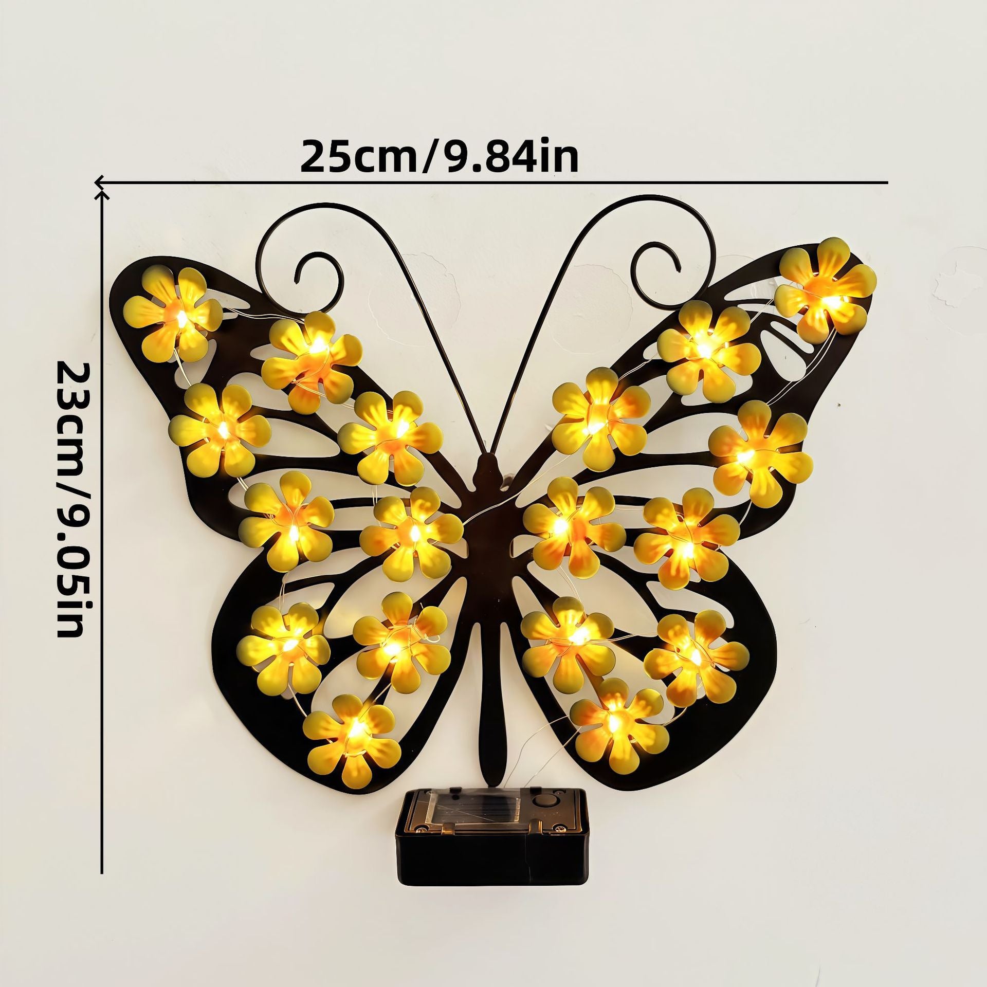 Solar Butterfly Wall Light Outdoor Garden Decoration