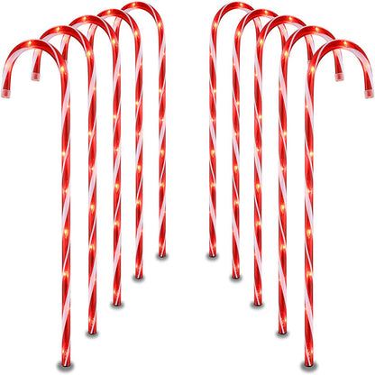 Solar Candy Cane Christmas Lights for Garden Decoration