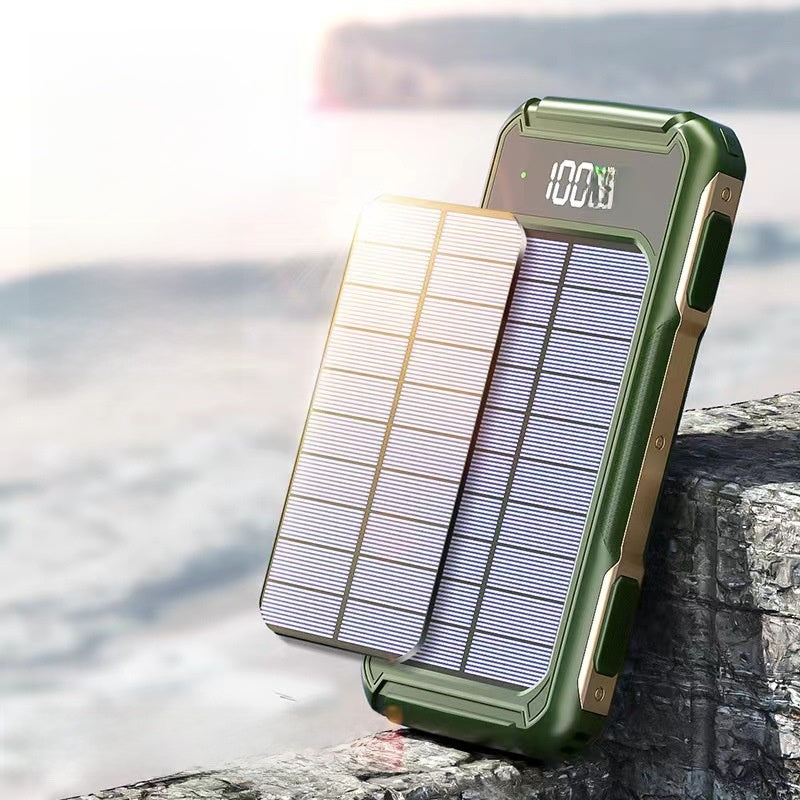 Solar charging treasure wholesale 20000 mA large capacity with line outdoor portable mobile phone mobile power supply