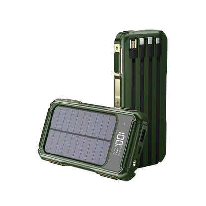 Solar charging treasure wholesale 20000 mA large capacity with line outdoor portable mobile phone mobile power supply