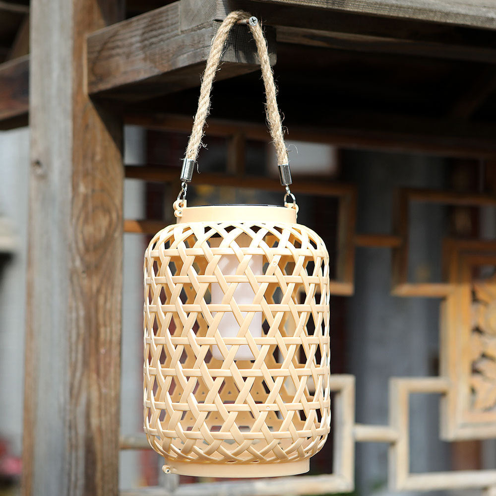 Solar Chinese Style Rattan Hanging Lantern