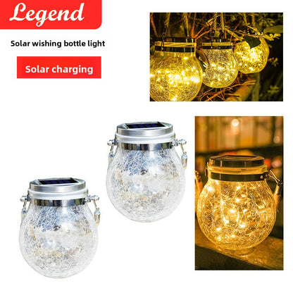 Solar Crack Glass Jar