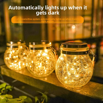 Solar Crack Glass Jar