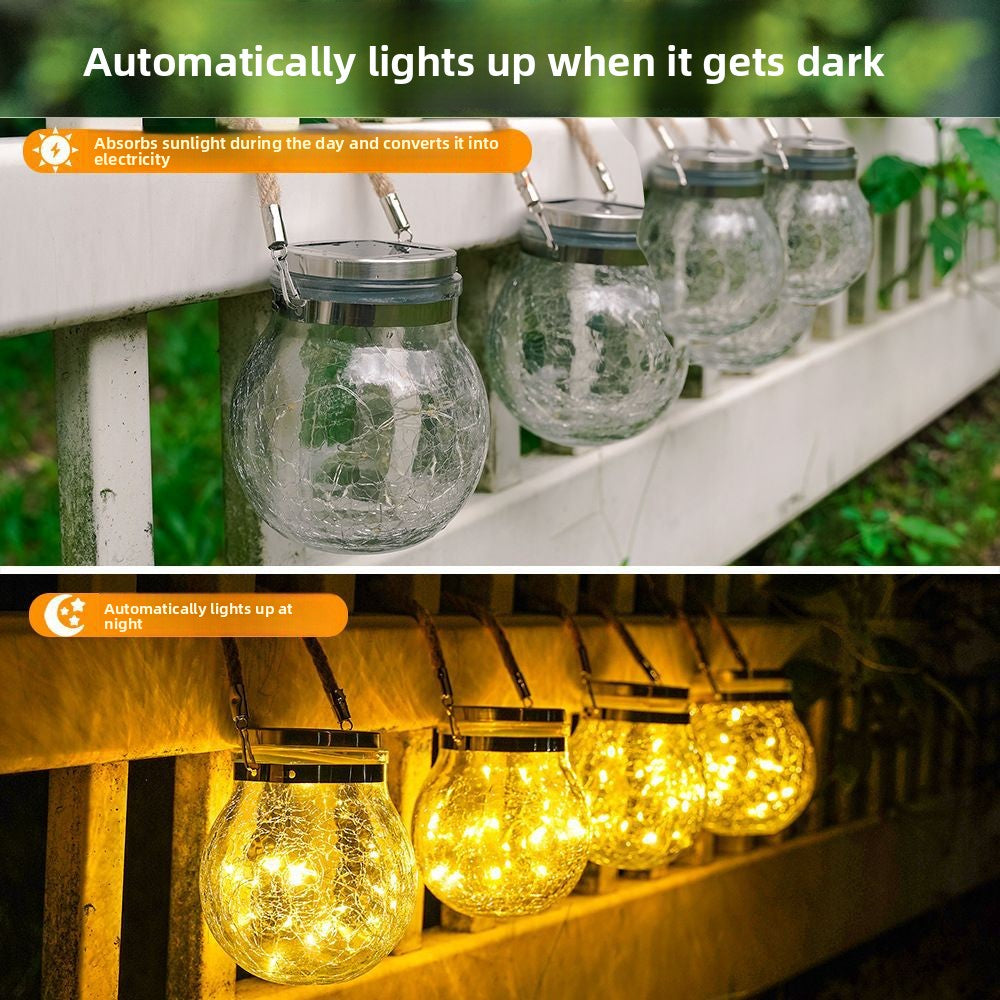 Solar Crack Glass Jar