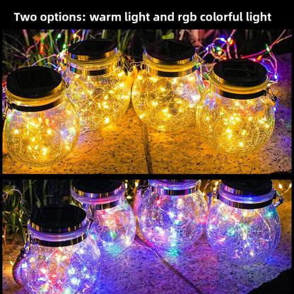 Solar Crack Glass Jar