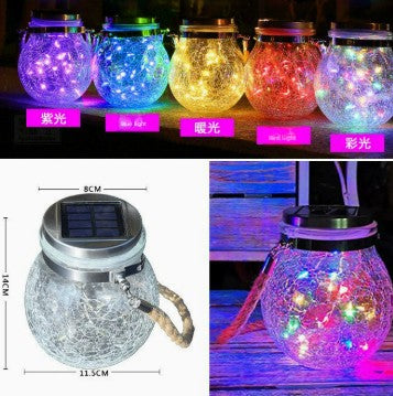 Solar Crack Glass Jar