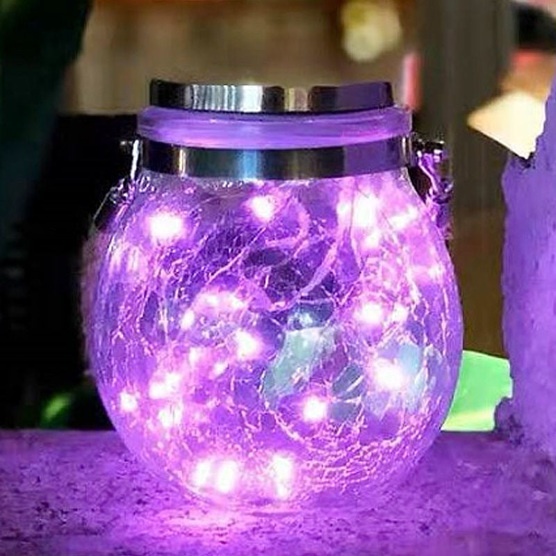 Solar Cracked Glass Bottle Light