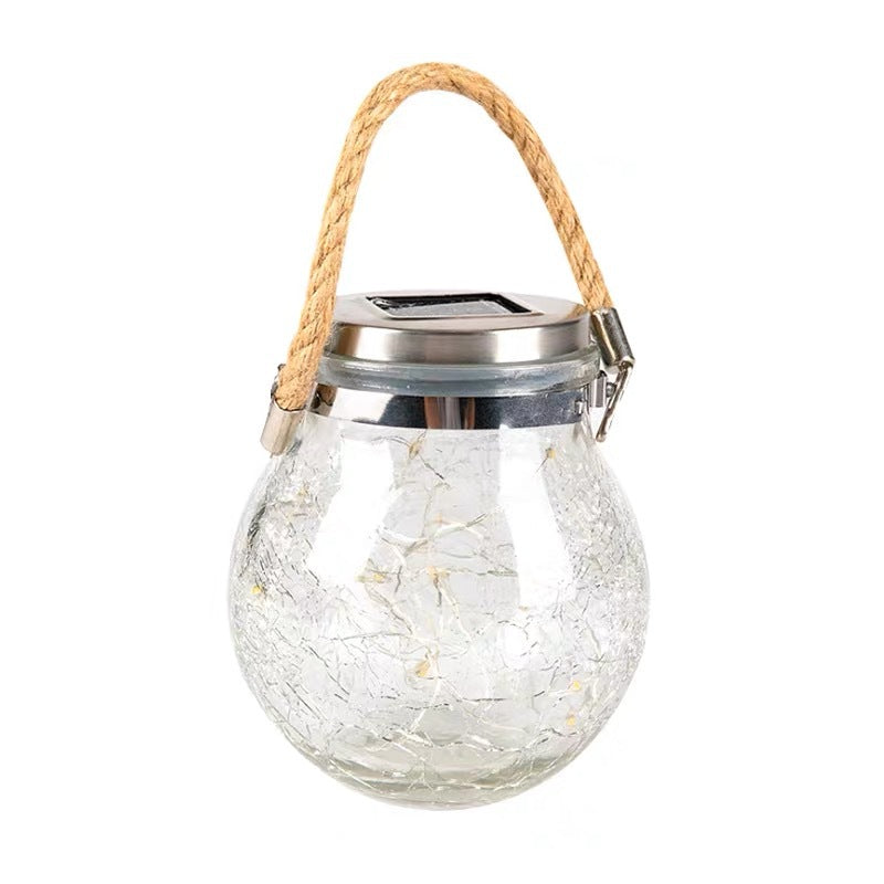 Solar Cracked Glass Bottle Light