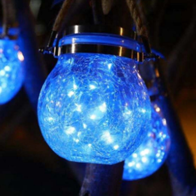 Solar Cracked Glass Bottle Light