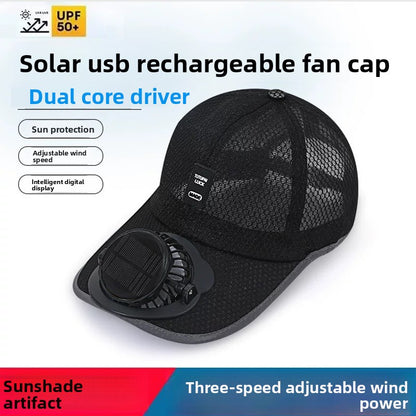 Solar Fan Baseball Cap with Breathable Mesh